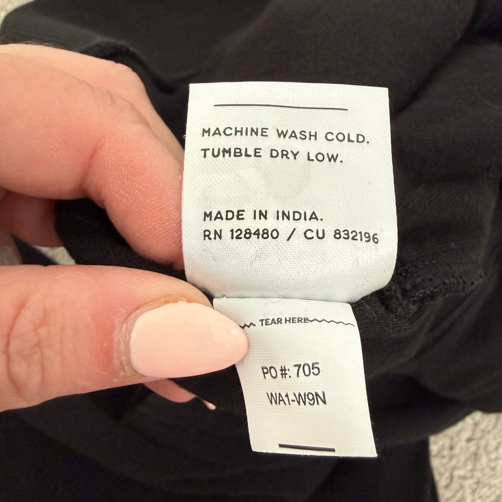 Pact Organic Cotton Black High Rise Split Hem Crop Pants‎ Womens Medium - Picture 7 of 11